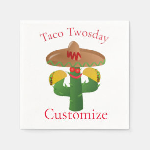 Taco Tuesday Saguaro Cactus Thunder_Cove Napkins