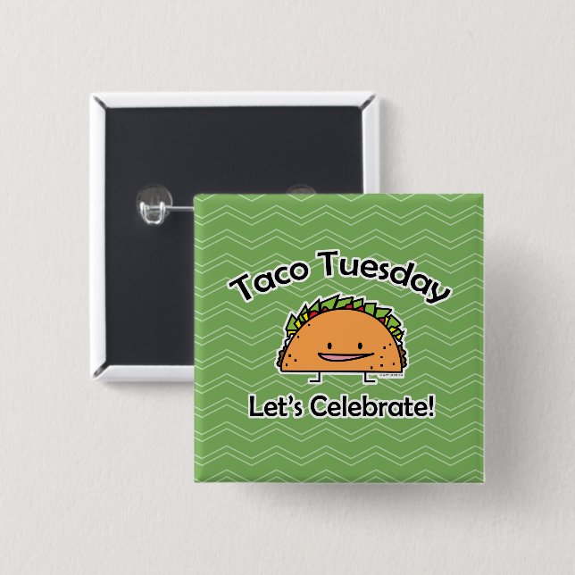 Taco Tuesday shell cheese Mexican food Button (Front & Back)