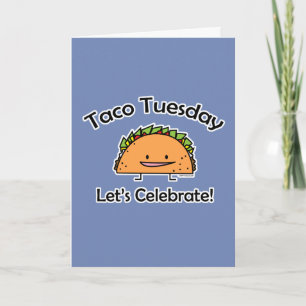 Taco Tuesday shell cheese Mexican food Letterpress Thank You Card
