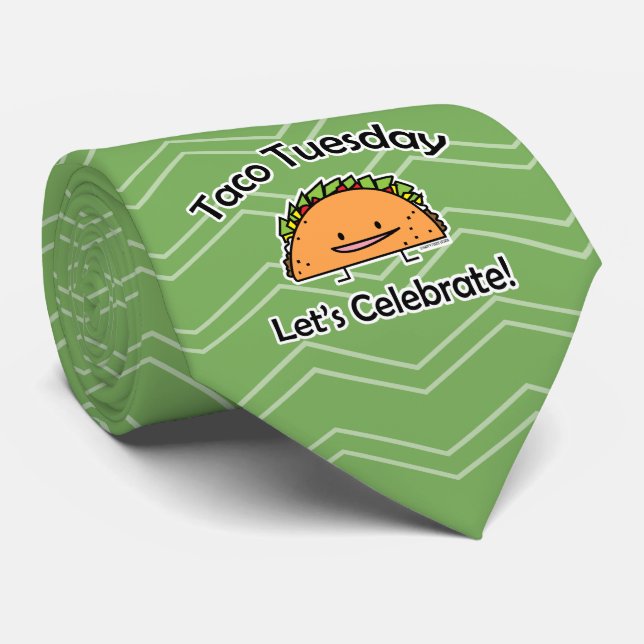 Taco Tuesday shell cheese Mexican food Neck Tie (Rolled)