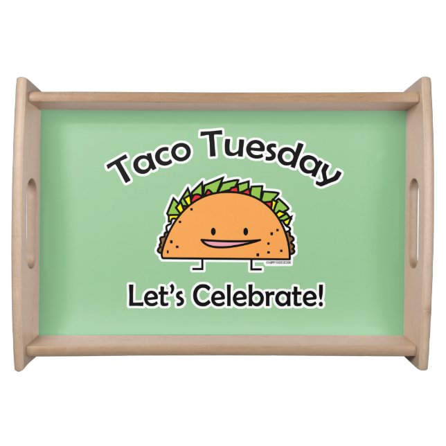 Taco Tuesday shell cheese Mexican food Serving Tray (Front)