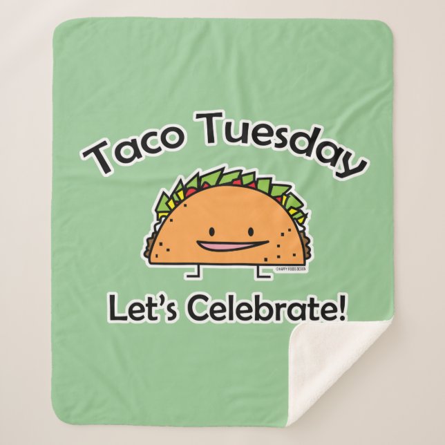 Taco Tuesday shell cheese Mexican food Sherpa Blanket (Front)