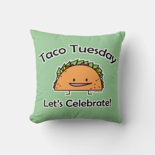 Taco Tuesday shell cheese Mexican food Throw Pillow