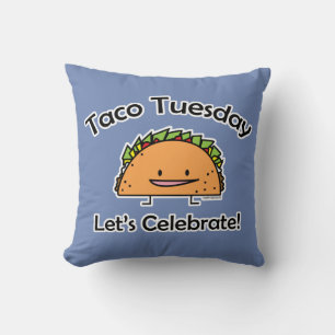 Taco Tuesday shell cheese Mexican food Throw Pillow
