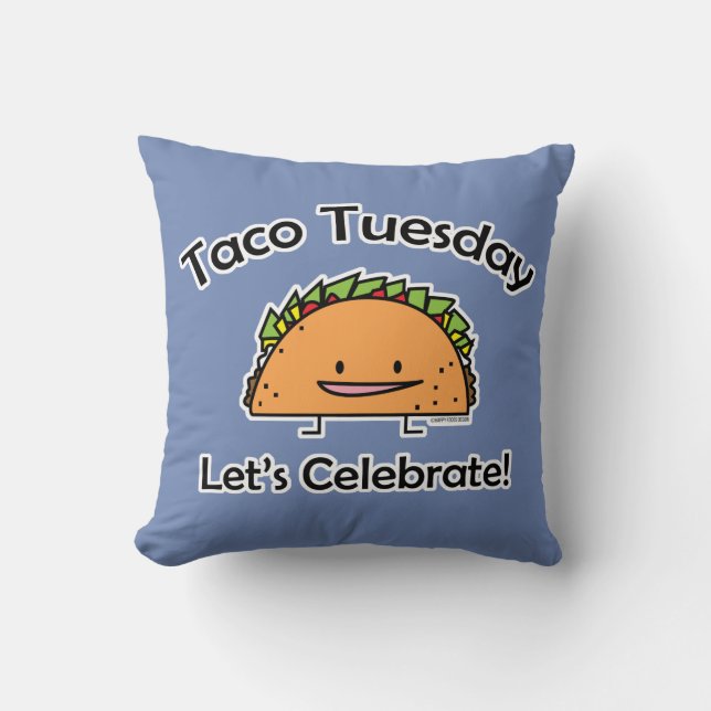 Taco Tuesday shell cheese Mexican food Throw Pillow (Front)