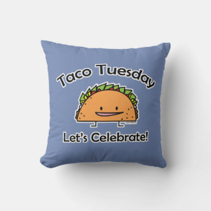 Taco Tuesday shell cheese Mexican food Throw Pillow