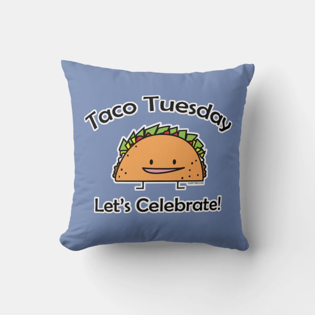 Taco Tuesday shell cheese Mexican food Throw Pillow (Front)