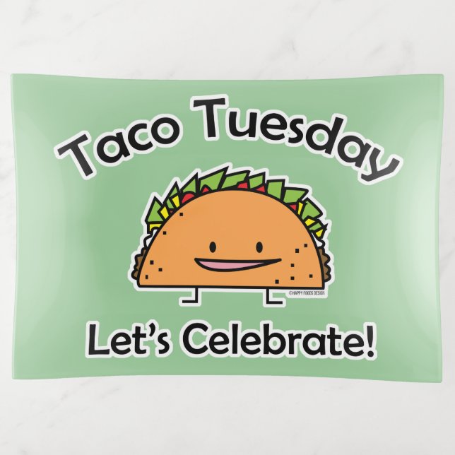 Taco Tuesday shell cheese Mexican food Trinket Tray (Front)