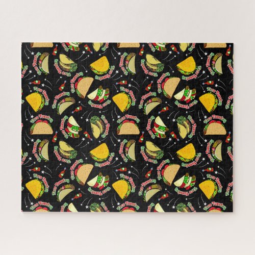 Taco Tuesday Soft and Hard Tacos and Hot Sauce Jigsaw Puzzle