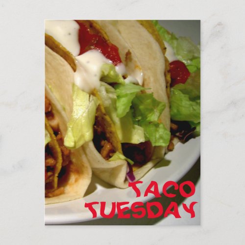 Taco Tuesday tacos photo Postcard