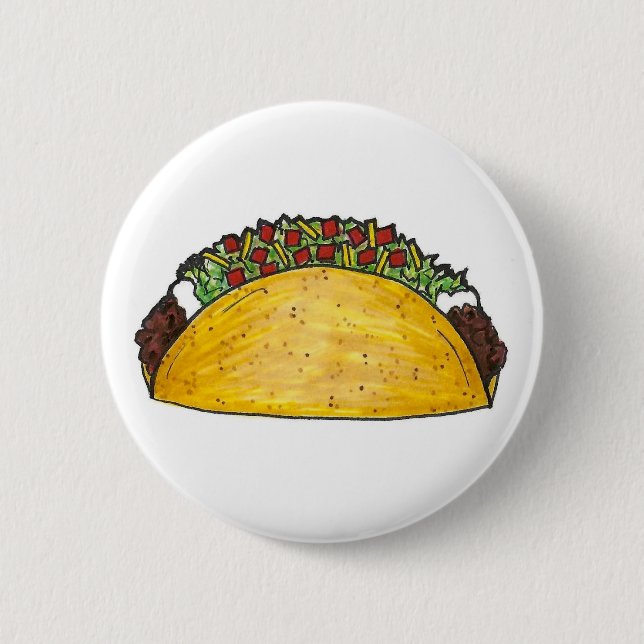 Taco Tuesday Tex Mex Mexican Food Cinco de Mayo Button (Front)