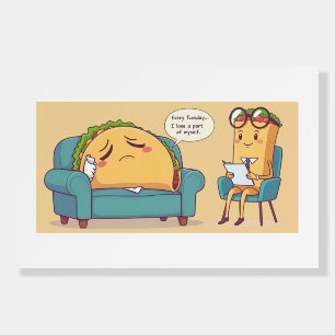 Taco Tuesday Therapy - Funny Cartoon Food Art Foam Board