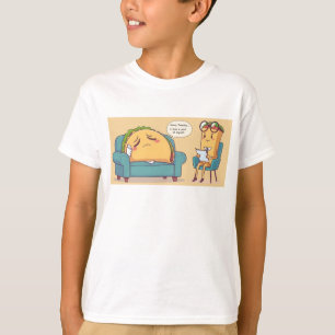 Taco Tuesday Therapy - Funny Cartoon Food Art T-Shirt