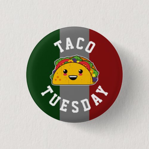 Taco Tuesday Yummy Kawaii Taco Mock Athletic Button