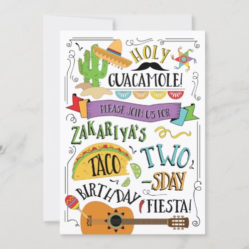 Taco Twos_day 2nd Birthday Party Invitation