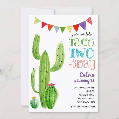 Taco Twos_day Birthday invitation