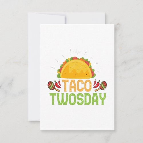 Taco Twosday 2nd Birthday Five By Mayo Gift Five Thank You Card