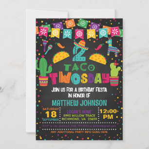 Taco TWOsday 2nd Birthday Invitation