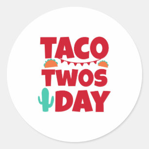 Taco Twosday 2nd Birthday Party Classic Round Sticker