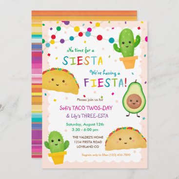 Taco Twosday and Three-Esta Birthday Invitation