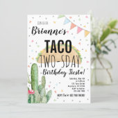 Taco Twosday Birthday Invitation for Girl (Standing Front)