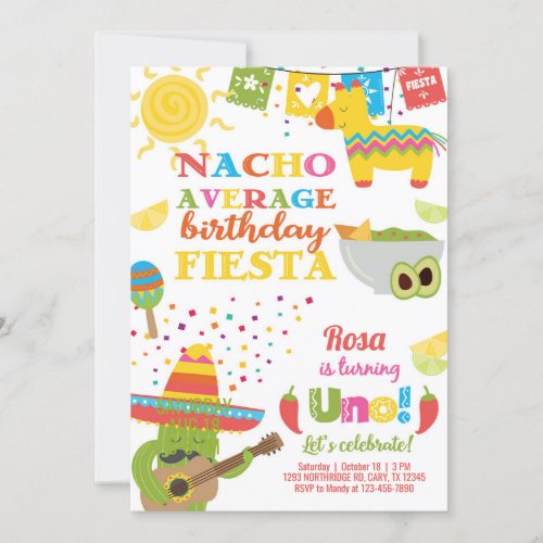 Taco Twosday birthday invitation girl fiesta Invitation