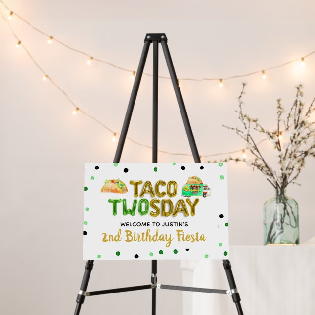 Taco TWOsday Birthday Party Welcome Sign (In Situ (Stand))