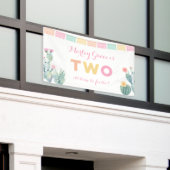 Taco TWOsday Girl 2nd Birthday Party Welcome Banner (Outside Building)