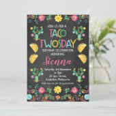 Taco Twosday Mexican 2nd Birthday Invitation (Standing Front)