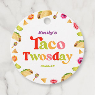Taco Twosday Taco Tuesday 2nd Birthday Party Favor Tags