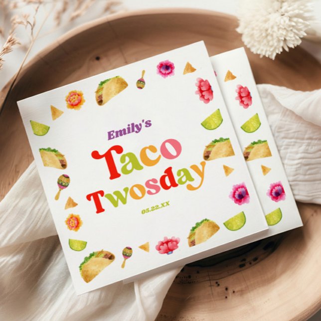 Taco Twosday Taco Tuesday 2nd Birthday Party Napkins (Creator Uploaded)