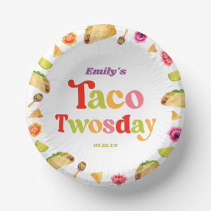 Taco Twosday Taco Tuesday 2nd Birthday Party Paper Bowls