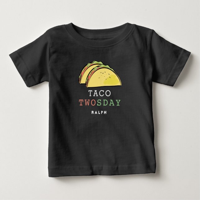 Taco Twosday Tuesday 2nd Birthday Boy Baby T-Shirt (Front)