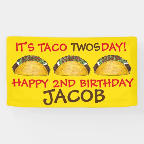 Taco TWOSday Tuesday 2nd Birthday Party Fiesta Banner