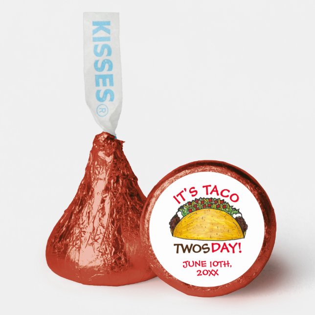 Taco TWOSday Tuesday 2nd Birthday Party Fiesta Hershey®'s Kisses® (Front)