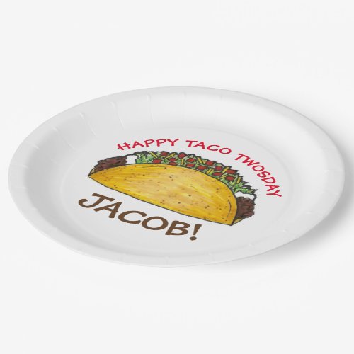 Taco TWOSday Tuesday 2nd Birthday Party Fiesta Paper Plates