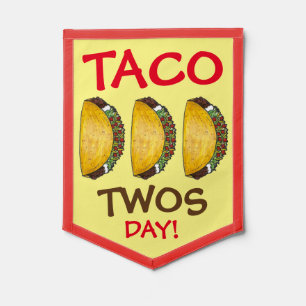 Taco TWOSday Tuesday 2nd Birthday Party Fiesta Pennant