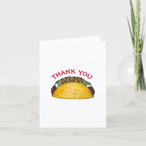 Taco TWOSday Tuesday 2nd Birthday Party Fiesta Thank You Card