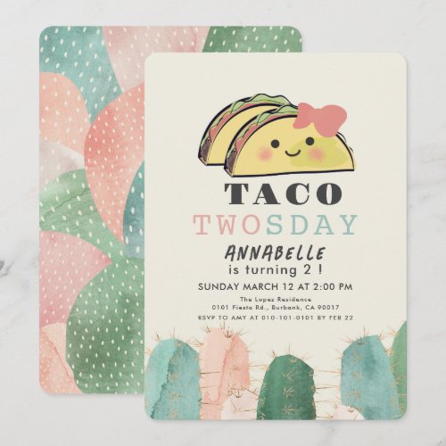 Taco Twosday Tuesday Kawaii Girl 2nd Birthday
