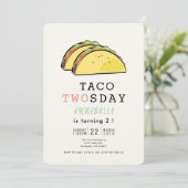 Taco Twosday Tuesday Mexican Fiesta 2nd Birthday Invitation (Standing Front)