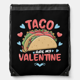 Taco-valentine Drawstring Bag