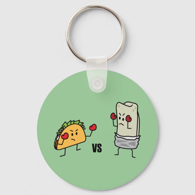 Taco vs burrito keychain (Front)