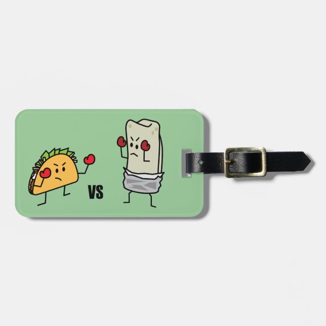 Taco vs burrito luggage tag (Front Horizontal)