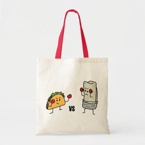 Taco vs burrito tote bag