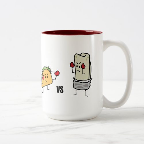 Taco vs burrito Two_Tone coffee mug