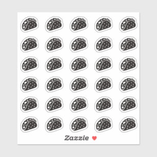 Taco Wedding Place Card Food Meal Menu Choice Sticker