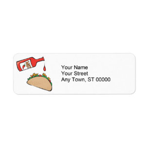 taco with hot sauce label