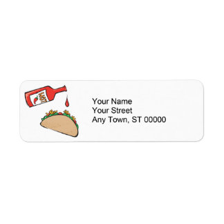 taco with hot sauce label