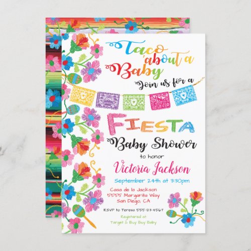 Tacoabout a baby Mexican fiesta baby shower Invitation