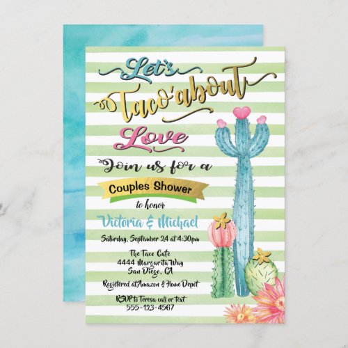 Tacoabout Love Mexcian fiesta Couples shower Invitation